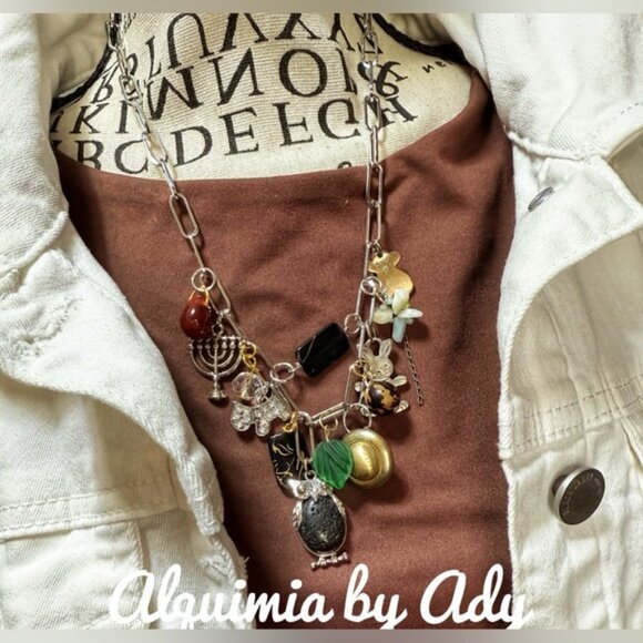 Eclectic multi charms colorful necklace - Picture 1 of 4